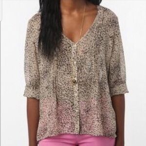 Pins & Needles Beige and Pink Blouse